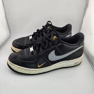 Nike Air Force 1 Low GS Black Wolf Grey Gold FD9772-001 Size 7Y Sneakers